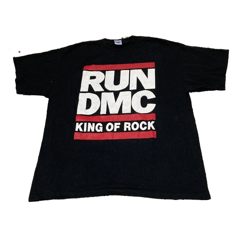 Run DMC King of Rock Graphic T-Shirt Mens XL Black M&O Knits Hip Hop Tee